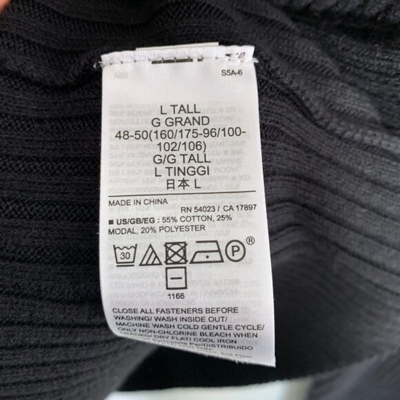 Gap Skinny Rib Cotton Modal Cardigan Black Large Tall - Picture 8 of 8